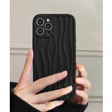 ブラック | 春新作 うねうねニュアンス マットスマホケース | ShopNikoNiko