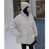 ホワイト | 春新作 ワンポイントロゴ 中綿 | ShopNikoNiko