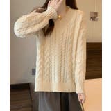 春新作 Vネック ケーブル編みニット | ShopNikoNiko | 詳細画像7