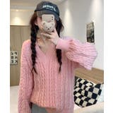 春新作 Vネック ケーブル編みニット | ShopNikoNiko | 詳細画像14