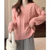 春新作 Vネック ケーブル編みニット | ShopNikoNiko | 詳細画像16