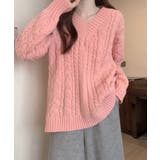 春新作 Vネック ケーブル編みニット | ShopNikoNiko | 詳細画像17