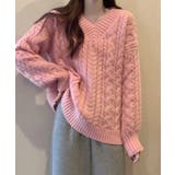 春新作 Vネック ケーブル編みニット | ShopNikoNiko | 詳細画像18