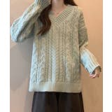 春新作 Vネック ケーブル編みニット | ShopNikoNiko | 詳細画像21