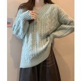 春新作 Vネック ケーブル編みニット | ShopNikoNiko | 詳細画像23