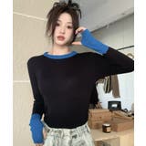 ブラック | 春新作 フィンガーホール 配色 | ShopNikoNiko