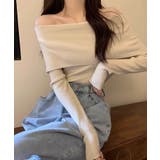 春新作 オフショルダー リブニットトップス | ShopNikoNiko | 詳細画像4