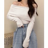 春新作 オフショルダー リブニットトップス | ShopNikoNiko | 詳細画像9