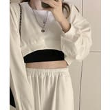 ホワイト | 春新作 ショート丈 スウェット | ShopNikoNiko