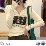 春新作 フォトプリント スリットネック | ShopNikoNiko | 詳細画像1