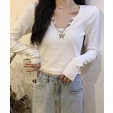 ホワイト | 冬新作 バタフライチャーム付き ショート丈 | ShopNikoNiko