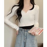 ホワイト | 冬新作 ショート丈 レイヤード風 | ShopNikoNiko