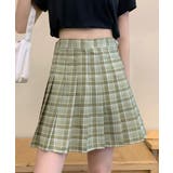 グリーン | 春新作 チェック柄 ハイウエスト | ShopNikoNiko