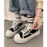 ブラック | 春新作 厚底 キャンバス | ShopNikoNiko