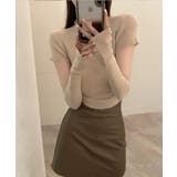 冬新作 アームカバー付き クロップド丈トップス | ShopNikoNiko | 詳細画像6 