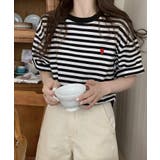 ブラック | 冬新作 ハートロゴ クルーネック | ShopNikoNiko