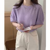 パープル | 冬新作 パフスリーブ ジャガード | ShopNikoNiko