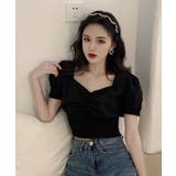 ブラック | 冬新作 クロップド丈 シャーリング | ShopNikoNiko