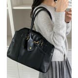 ブラック | 冬新作 ベルトデザイン PUレザートートバッグ | ShopNikoNiko