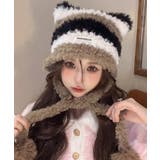 ベージュ | 春新作 ポンポン付き シャギーボーダー | ShopNikoNiko