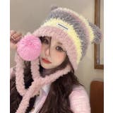 春新作 ポンポン付き シャギーボーダー | ShopNikoNiko | 詳細画像6
