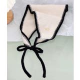 ホワイト | 冬新作 バイカラーニット 紐付 | ShopNikoNiko