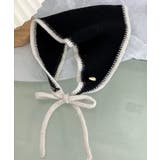 ブラック | 冬新作 バイカラーニット 紐付 | ShopNikoNiko