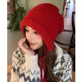 レッド | 春新作 紐付き フードニットキャップ韓国カジュアル | ShopNikoNiko