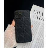 ブラック | 春新作 iPhoneケース ダイヤキルティング風 | ShopNikoNiko