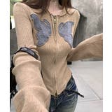 ベージュ | 冬新作 バタフライパッチ ダブルジップ | ShopNikoNiko