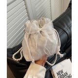 ホワイト | 春新作 レースリボン パールショルダー | ShopNikoNiko