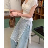 春新作 リボン柄レース レイヤードラップスカート | ShopNikoNiko | 詳細画像4
