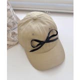 ベージュ | 春新作 フロントリボン カラーキャップ | ShopNikoNiko