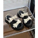 ホワイト | 春新作 ダブルリボン 厚底スポーツサンダル韓国ファッション | ShopNikoNiko