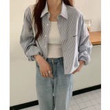 春新作 ストライプ柄 クロップドシャツma | ShopNikoNiko | 詳細画像4