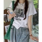 ホワイト | 冬新作 フォトプリント アシンメトリー | ShopNikoNiko