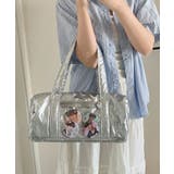 シルバー | 冬新作 リボンキルティング クリアポケット付き | ShopNikoNiko