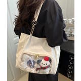 ホワイト | 冬新作 チェーンハンドル クリアポケット付き | ShopNikoNiko