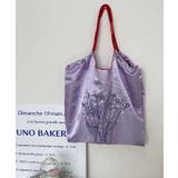 パープル | 冬新作 チューリップ刺繍 サテン | ShopNikoNiko