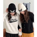 冬新作 バタフライモチーフ ビーニーニット帽 | ShopNikoNiko | 詳細画像4 