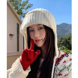 ホワイト | 冬新作 ストラップ付き フライトニットキャップ雪遊び | ShopNikoNiko