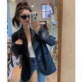 冬新作 PUレザー テーラードジャケット海外コーデ | ShopNikoNiko | 詳細画像5 