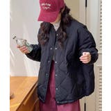 ブラック | 冬新作 ウェーブキルティング ノーカラー | ShopNikoNiko