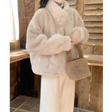 ベージュ | 冬新作 スタンドカラー フェイクファーブルゾン海外コーデ | ShopNikoNiko