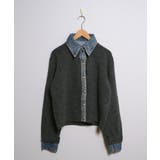 冬新作 デニムドッキング ニットカーディガントップス | ShopNikoNiko | 詳細画像14 