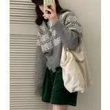 ネイビー | 冬新作 ノルディック柄 ダブルジップアップ | ShopNikoNiko