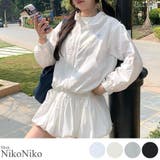 冬新作 ワンポイントリボン刺繍 袖レースライン | ShopNikoNiko | 詳細画像1 