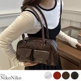 冬新作 フロントダブルポケット ボストンバッグ韓国バッグ | ShopNikoNiko | 詳細画像1 