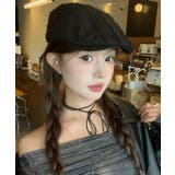 ブラック | 春新作 ストライプフリンジ ハンチング帽 | ShopNikoNiko