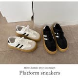 春新作 ローカット 厚底ラインスニーカー韓国ストリート | ShopNikoNiko | 詳細画像4 